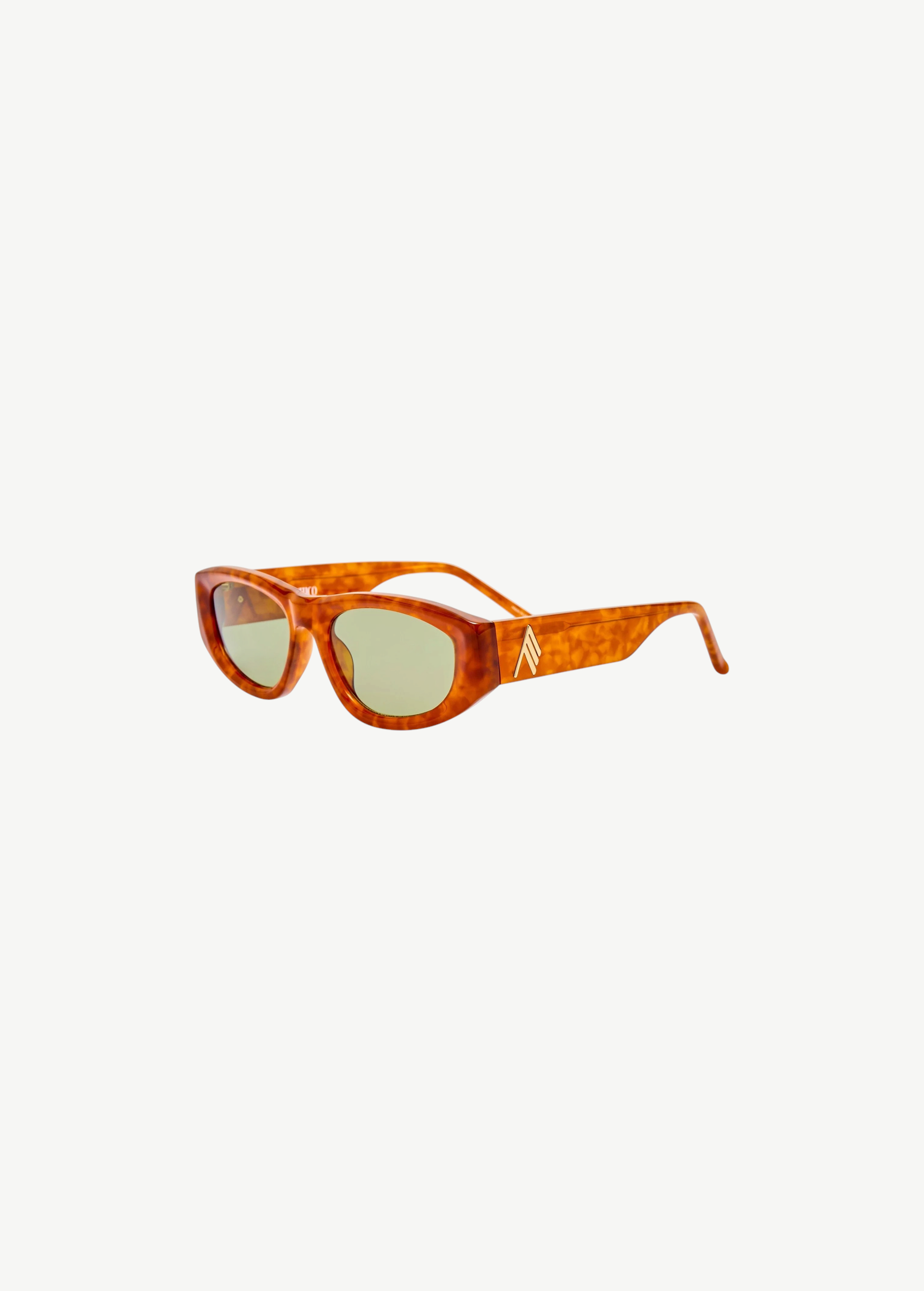 KABE SHOP INC Maya sunglasses with a light brown tortoiseshell acetate frame and tinted lenses, side profile view.