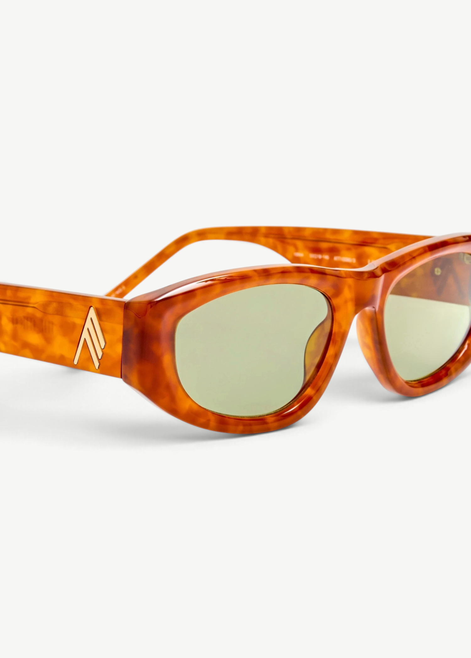 KABE SHOP INC Maya sunglasses with a light brown tortoiseshell acetate frame and tinted lenses with gold logo detail.