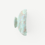 KABE SHOP INC Midi Heirloom hair claw in iridescent pearlescent light green Italian acetate with double-wall design.