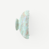 KABE SHOP INC Midi Heirloom hair claw in iridescent pearlescent light green Italian acetate with double-wall design.