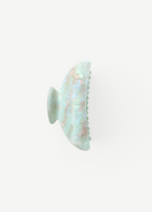 KABE SHOP INC Midi Heirloom hair claw in iridescent pearlescent light green Italian acetate with double-wall design.