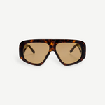 KABE SHOP INC Milano sunglasses featuring a rectangular tortoiseshell frame and brown lenses for a sophisticated look.