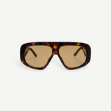 KABE SHOP INC Milano sunglasses featuring a rectangular tortoiseshell frame and brown lenses for a sophisticated look.