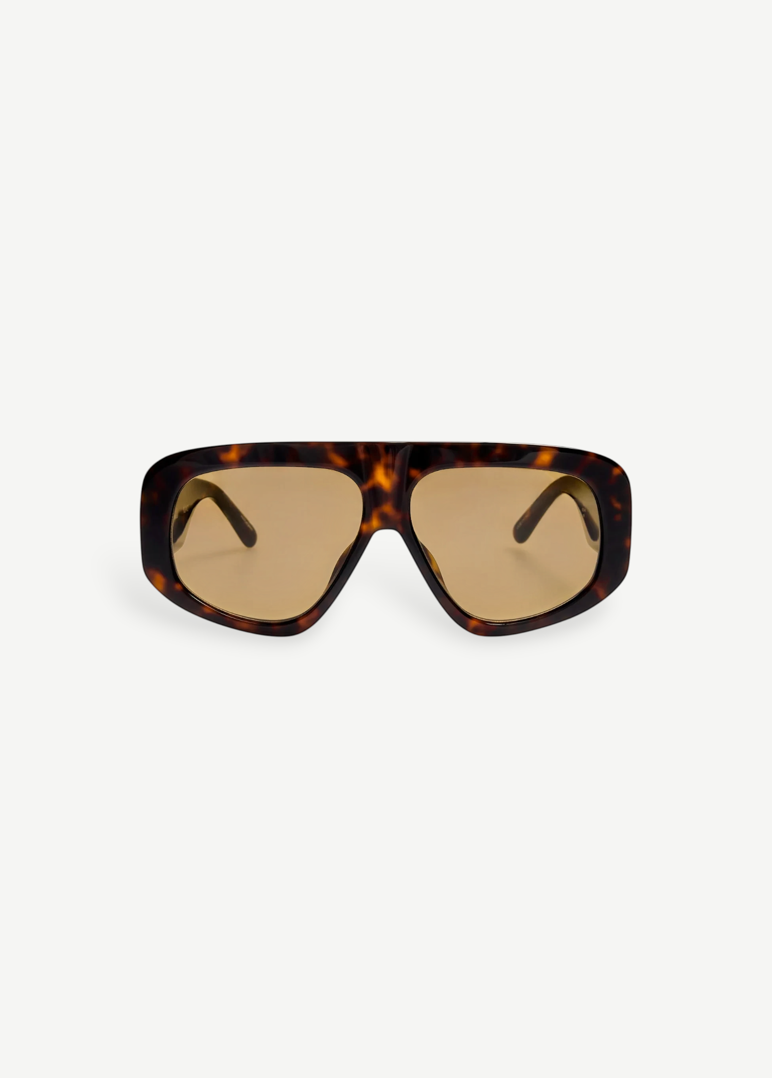 KABE SHOP INC Milano sunglasses featuring a rectangular tortoiseshell frame and brown lenses for a sophisticated look.