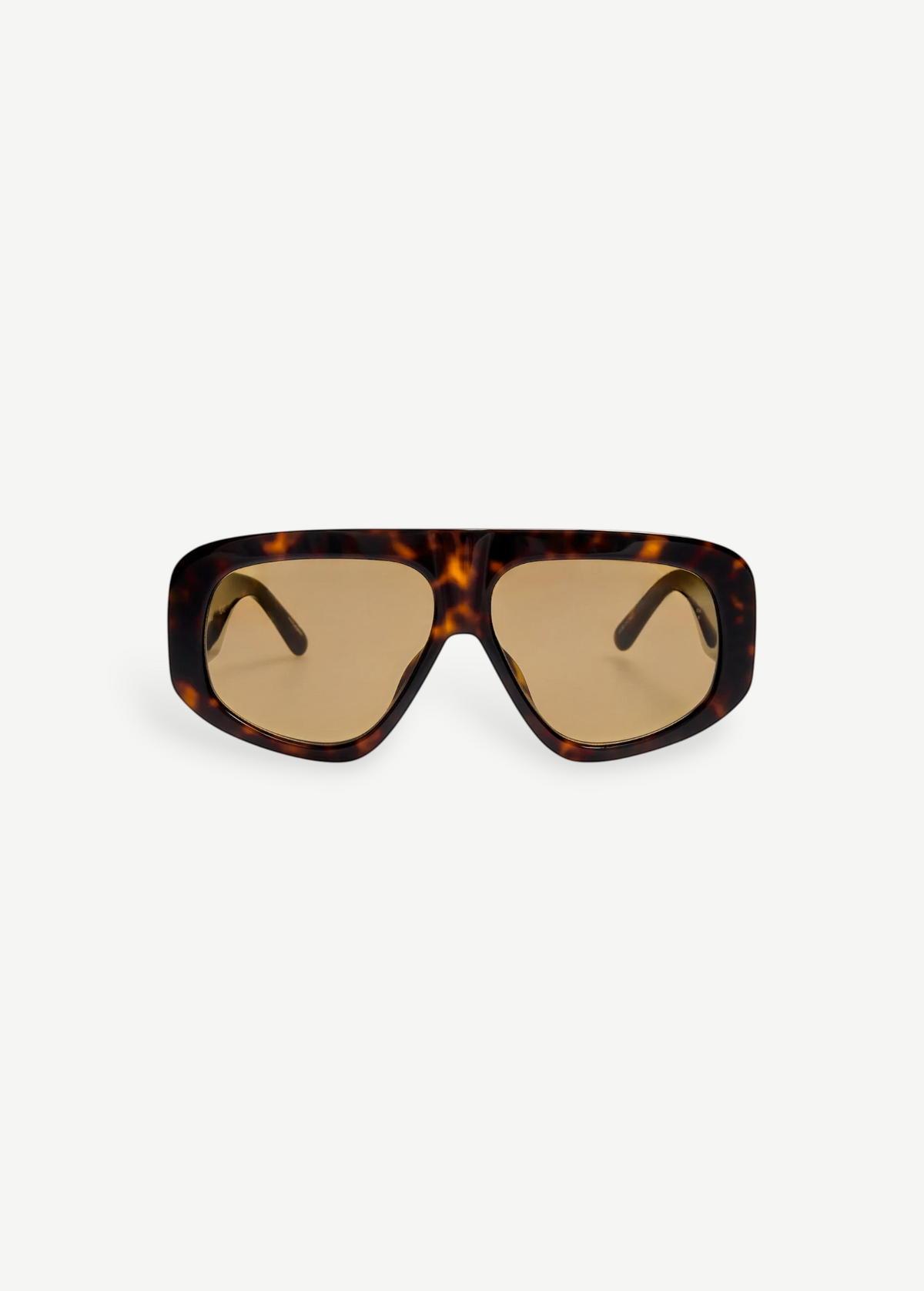 KABE SHOP INC Milano sunglasses featuring a rectangular tortoiseshell frame and brown lenses for a sophisticated look.