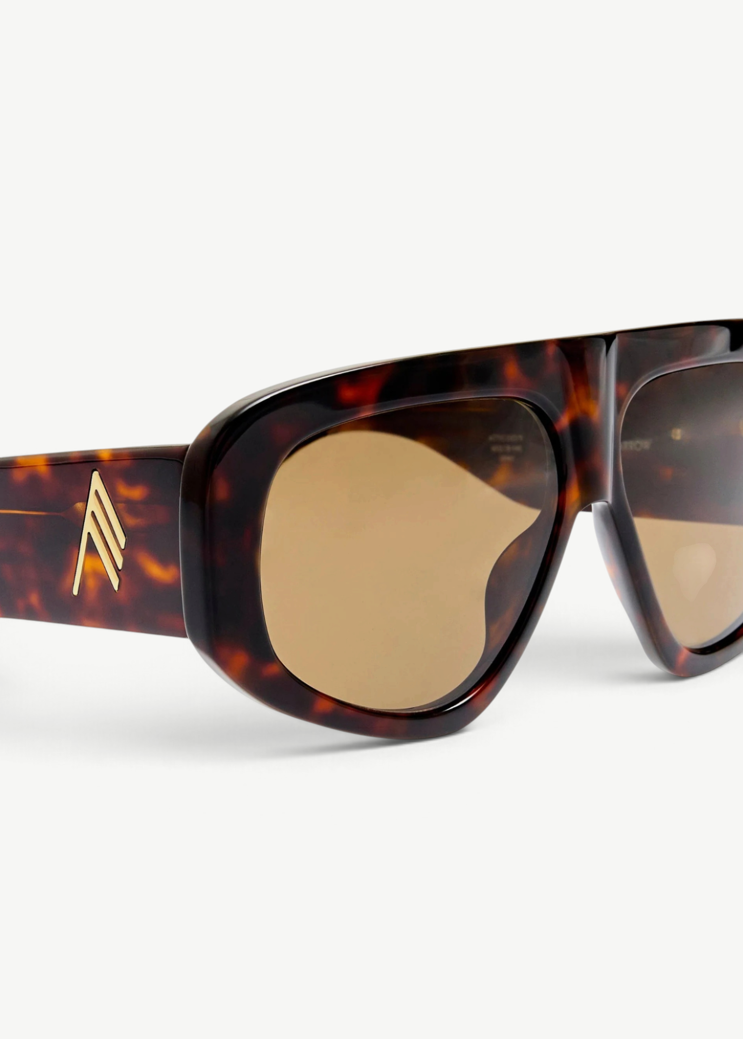 KABE SHOP INC Milano sunglasses featuring a rectangular tortoiseshell frame, brown lenses, and gold-tone logo detail.