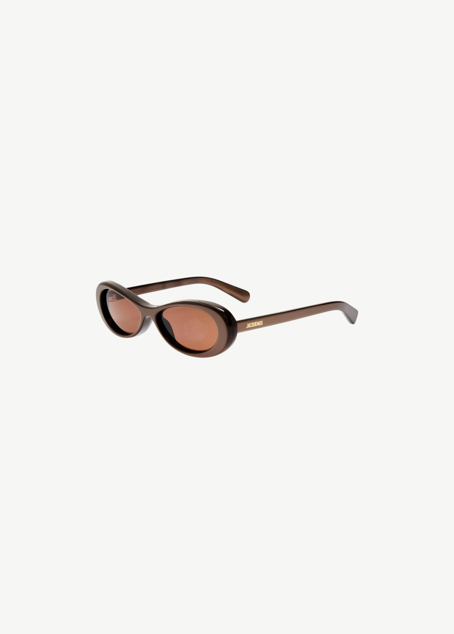KABE SHOP INC Jacquemus Nuvola oval sunglasses in metallic brown acetate with brown lenses and gold logo detailing.