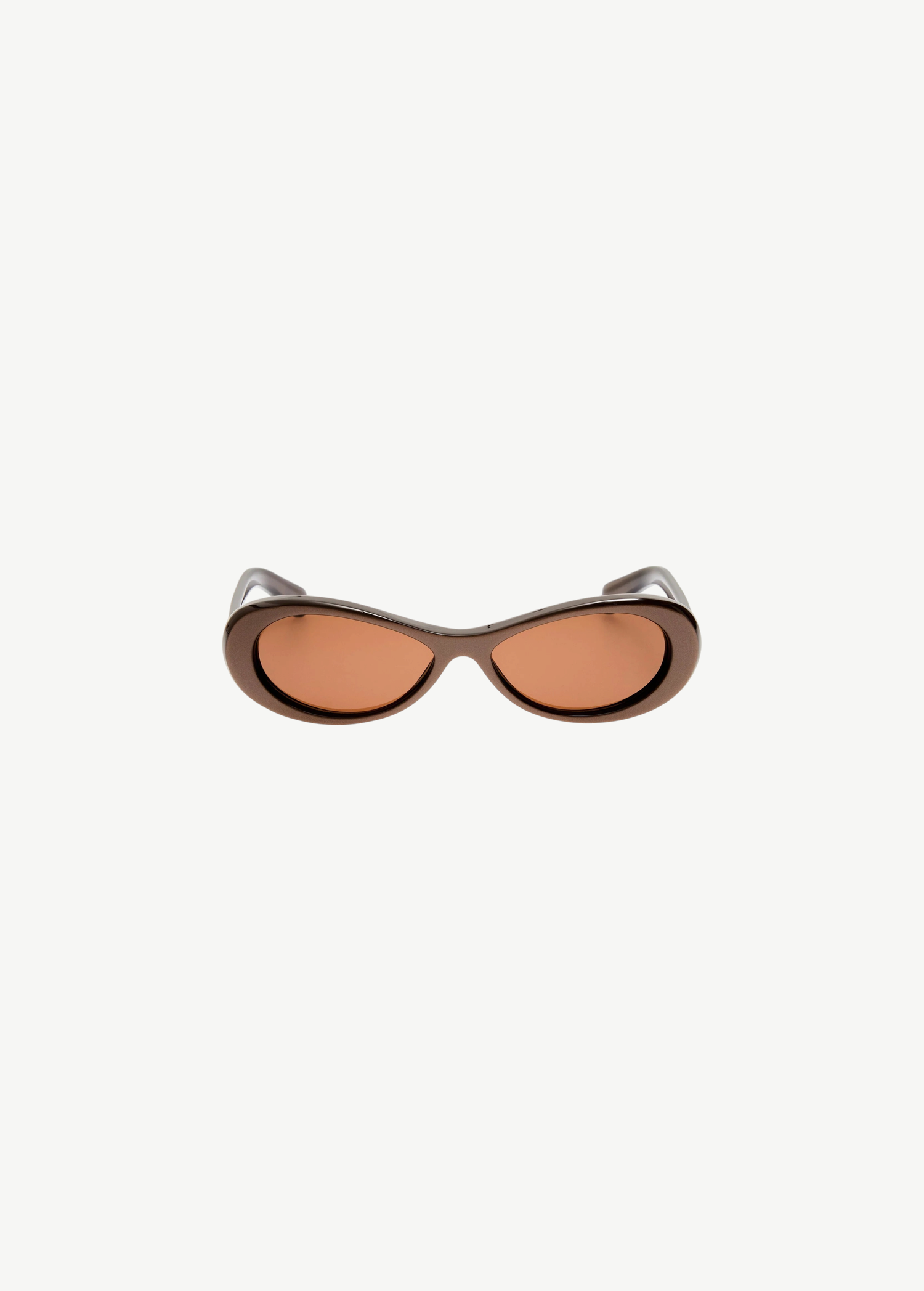 KABE SHOP INC Jacquemus Nuvola sunglasses with a metallic brown oval acetate frame and tinted brown lenses.