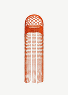KABE SHOP INC 404 Suite orange beaded headpiece with long dangling fringe strands for a dramatic festival look.