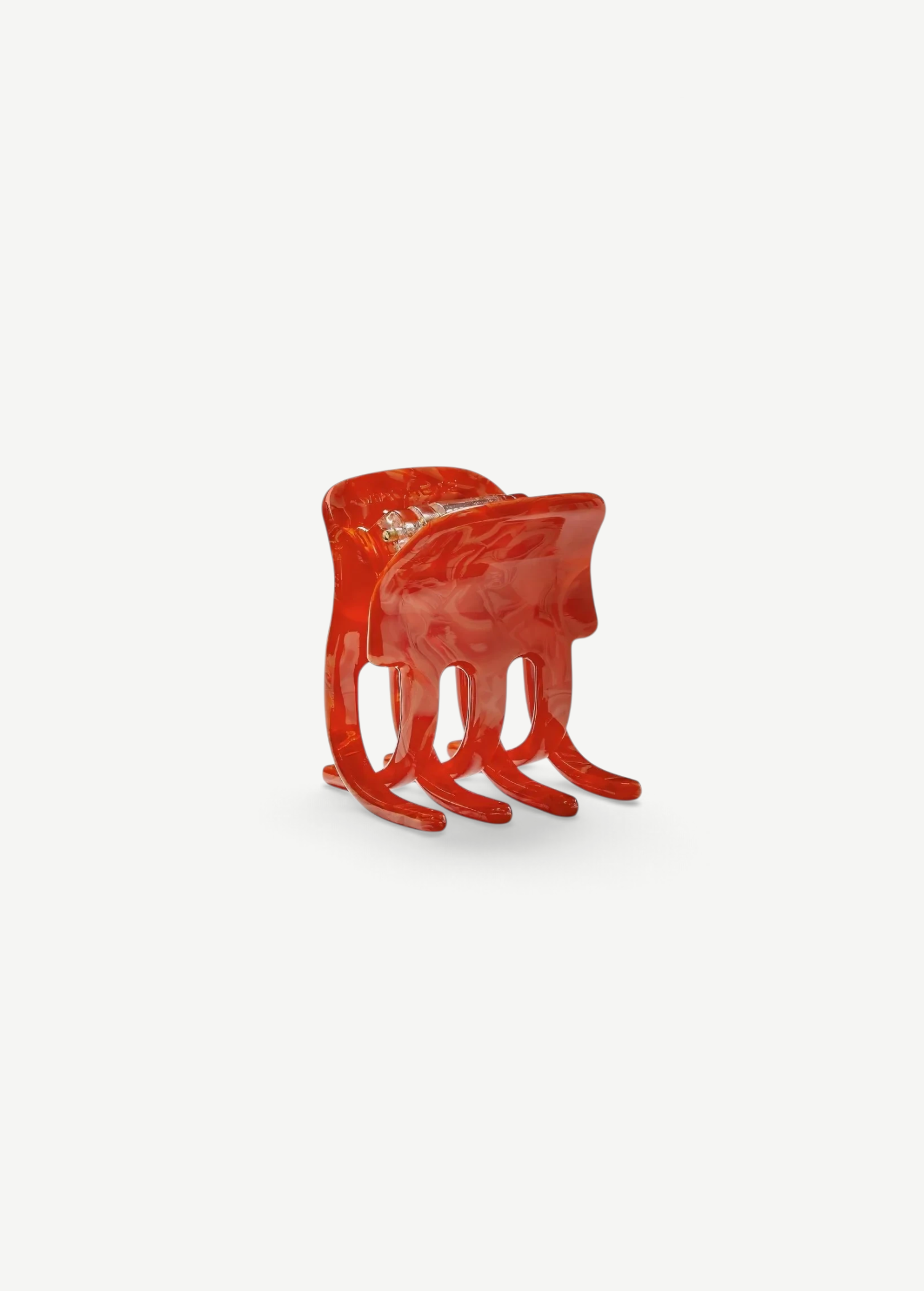 KABE SHOP INC handcrafted mini hair claw clip in translucent orange Italian bio-acetate for all hair types