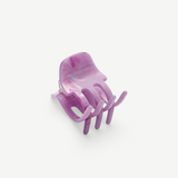 KABE SHOP INC handcrafted mini claw hair clip in a purple marbled Italian bio-acetate finish.