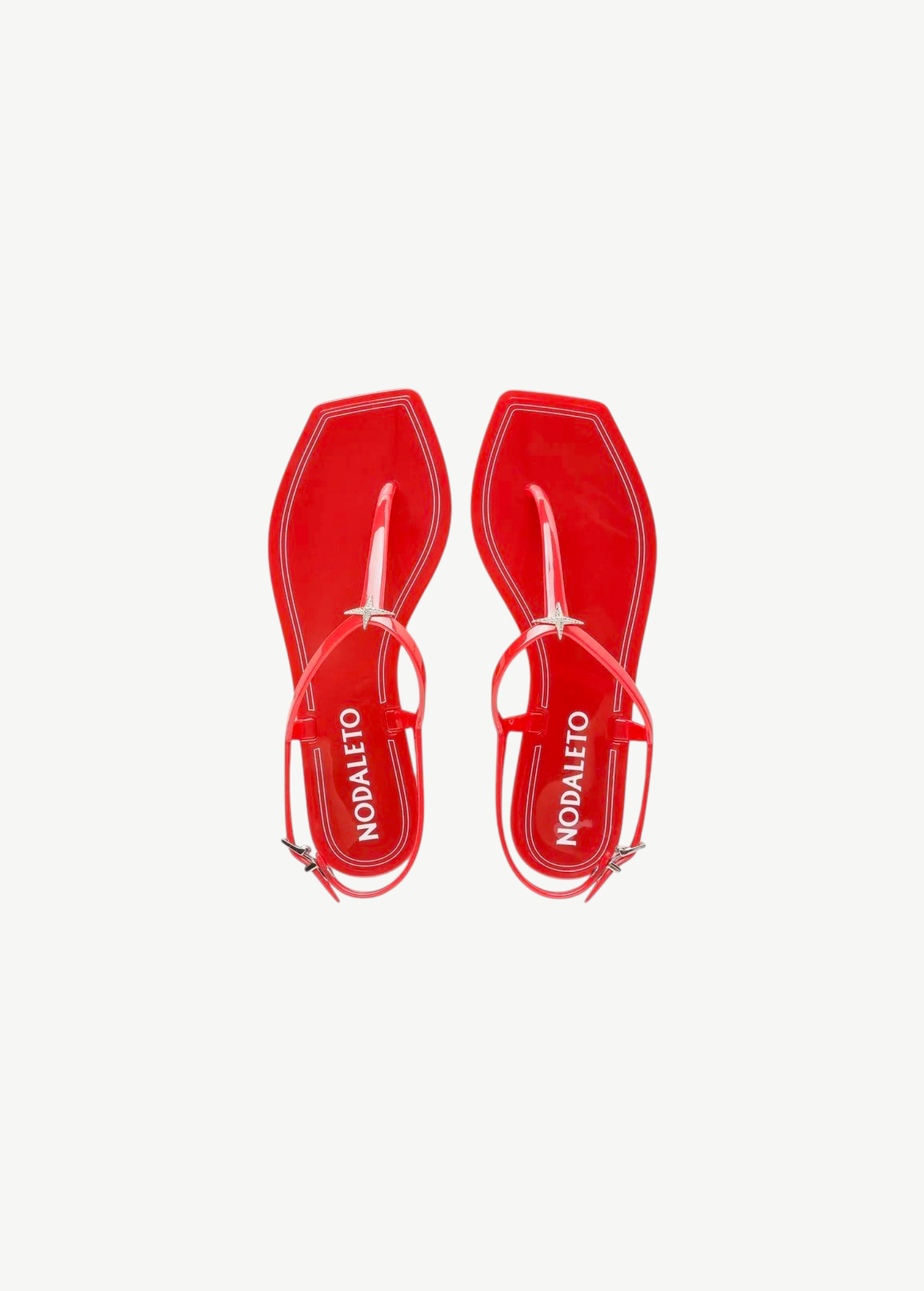 KABE SHOP INC Jelly Nodastar red recycled PVC thong sandals with a star-shaped bijoux detail and slingback strap.