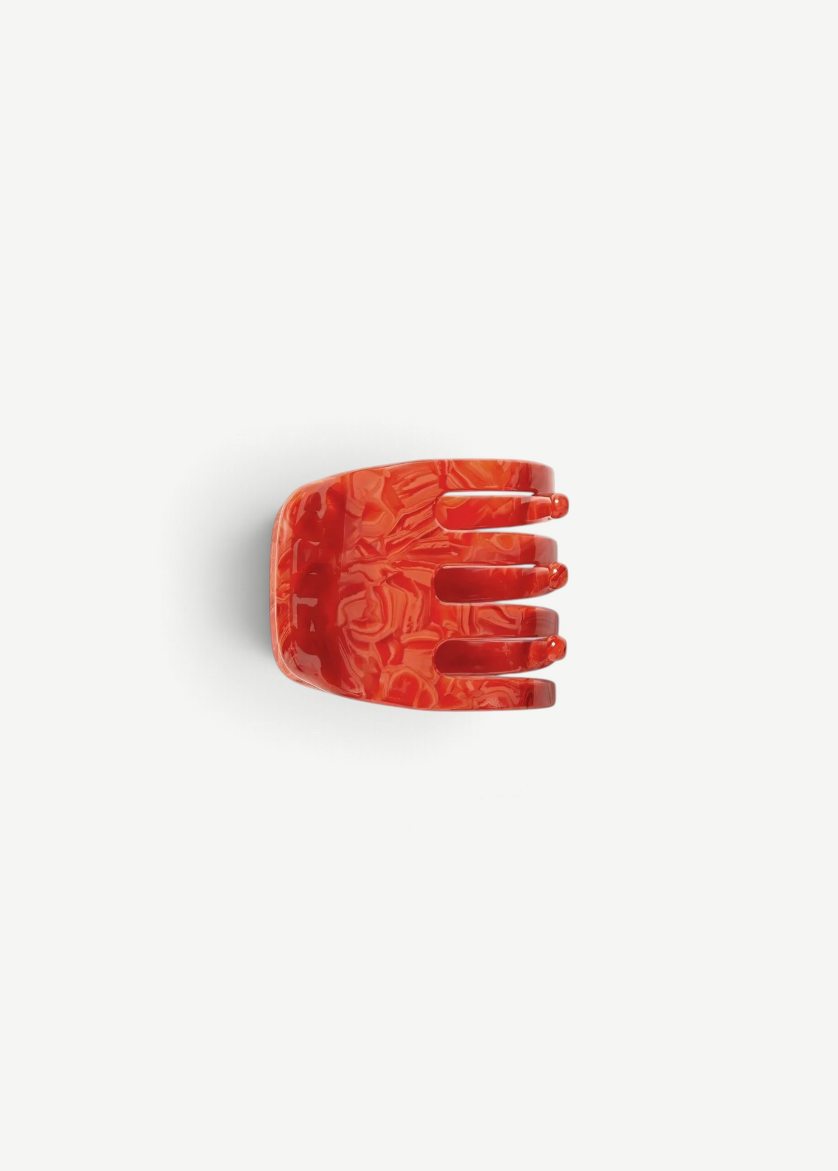 KABE SHOP INC mini claw hair clip in a glossy red marbled Italian bio-acetate finish