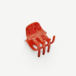 KABE SHOP INC mini hair claw clip in glossy red Italian bio-acetate with a marbled finish