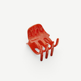 KABE SHOP INC mini hair claw clip in glossy red Italian bio-acetate with a marbled finish