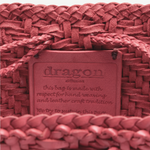 KABE SHOP INC Pompom Double Jump Bag in red woven buffalo calf leather with interior brand stamp detail