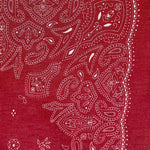 KABE SHOP INC Rylie Skirt featuring a detailed red and white bandana print with intricate paisley patterns.