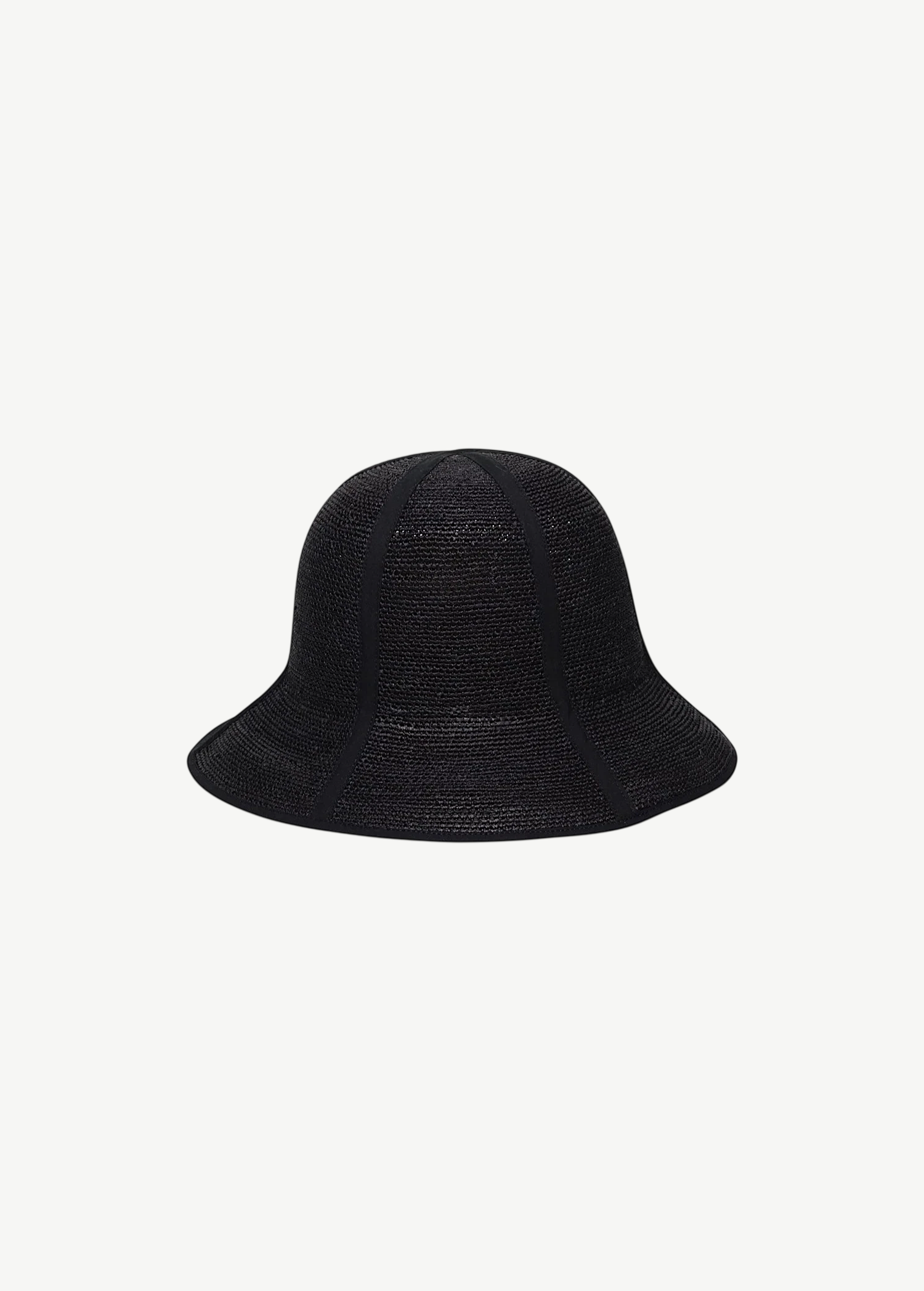 KABE SHOP INC Sandra foldable black straw bucket hat with a classic silhouette for sunny days and travel.