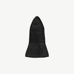 KABE SHOP INC Sandra foldable black straw hat with a tied ribbon detail, shown in a compact travel-ready position.