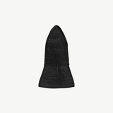 KABE SHOP INC Sandra foldable black straw hat with a tied ribbon detail, shown in a compact travel-ready position.