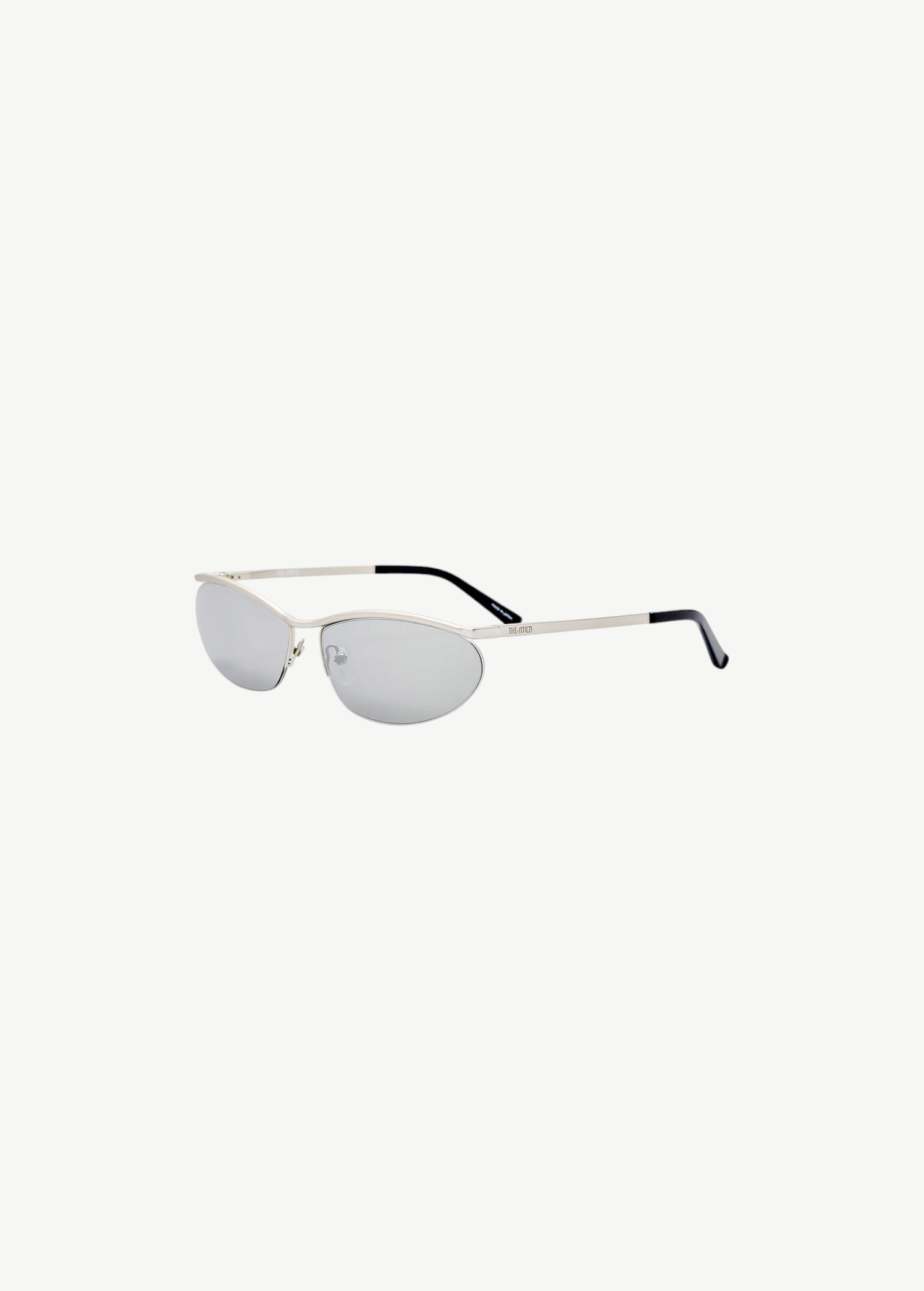 KABE SHOP INC Charlotte cat-eye sunglasses with silver-tone metal frames and dark gray lenses.