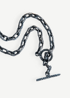 KABE SHOP INC handcrafted silver chain necklace with a textured finish and toggle clasp closure