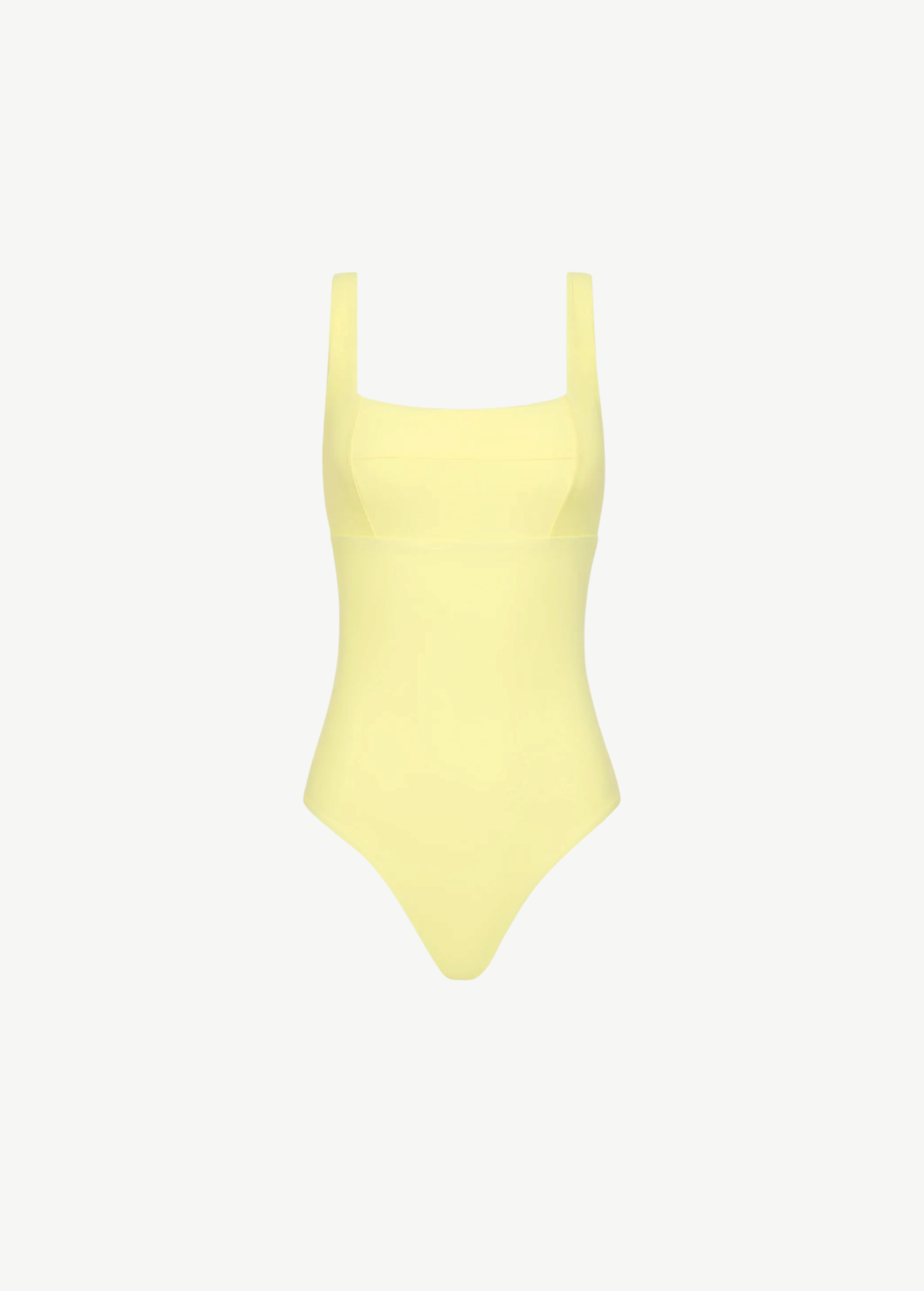 KABE SHOP INC Lois one piece swimsuit in pale yellow with a square neckline and sculpting silhouette.