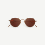 KABE SHOP INC Annie-O round sunglasses in rose gold with handmade acetate and titanium frames.