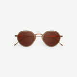 KABE SHOP INC Annie-O round sunglasses in rose gold with handmade acetate and titanium frames.