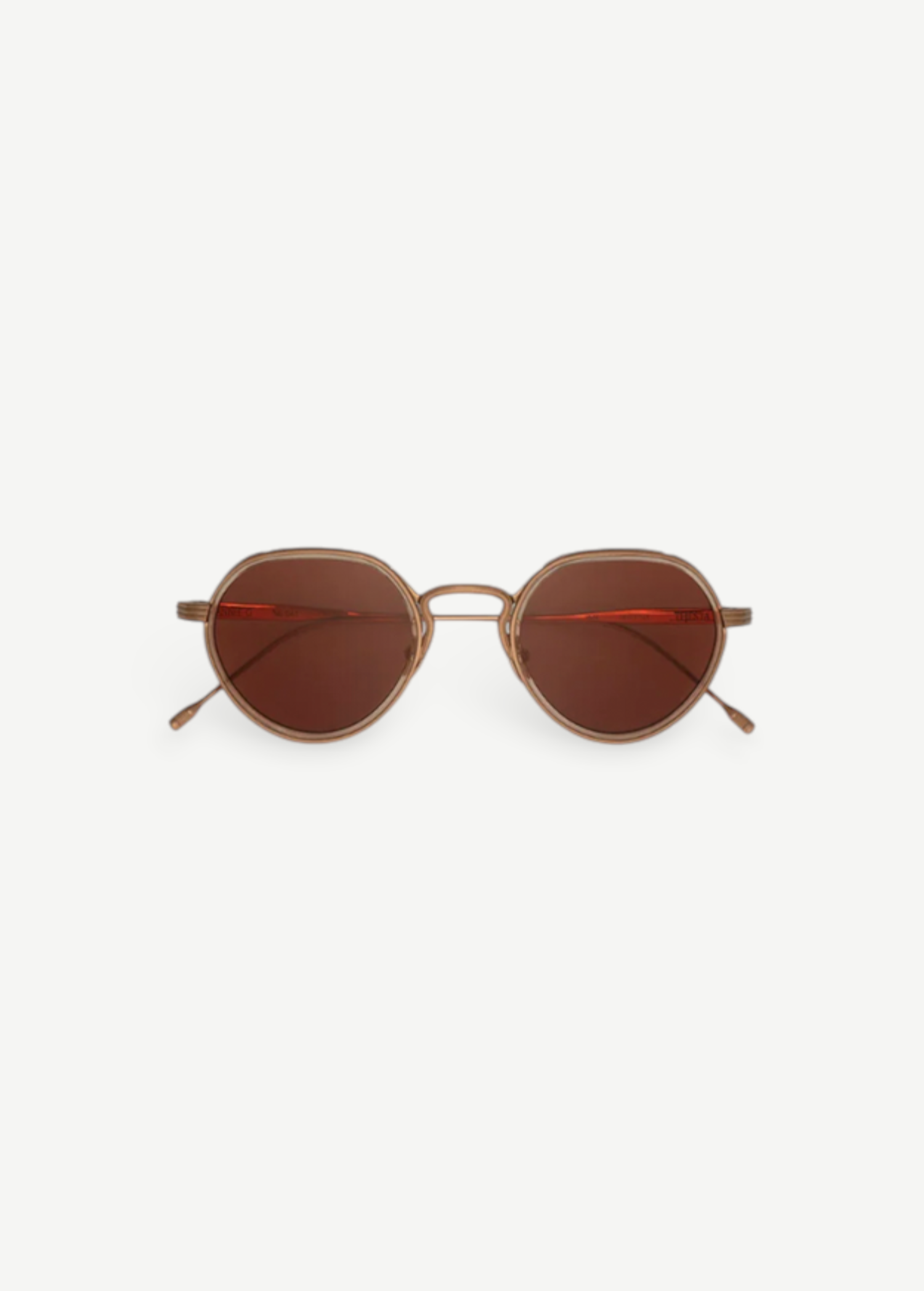 KABE SHOP INC Annie-O round sunglasses in rose gold with handmade acetate and titanium frames.