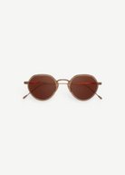 KABE SHOP INC Annie-O round sunglasses in rose gold with handmade acetate and titanium frames.