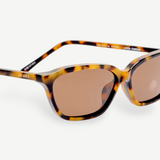 KABE SHOP INC Libby sunglasses with a bold angular tortoiseshell acetate frame and brown lenses