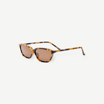 KABE SHOP INC Libby sunglasses with angular tortoiseshell acetate frames and brown lenses in a side profile view.