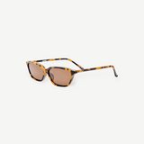 KABE SHOP INC Libby sunglasses with angular tortoiseshell acetate frames and brown lenses in a side profile view.