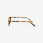 KABE SHOP INC Libby sunglasses in tortoiseshell acetate with brown lenses, side profile view of angular frames.