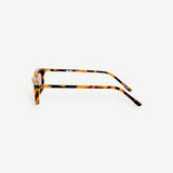 KABE SHOP INC Libby sunglasses in tortoiseshell acetate with brown lenses, side profile view of angular frames.