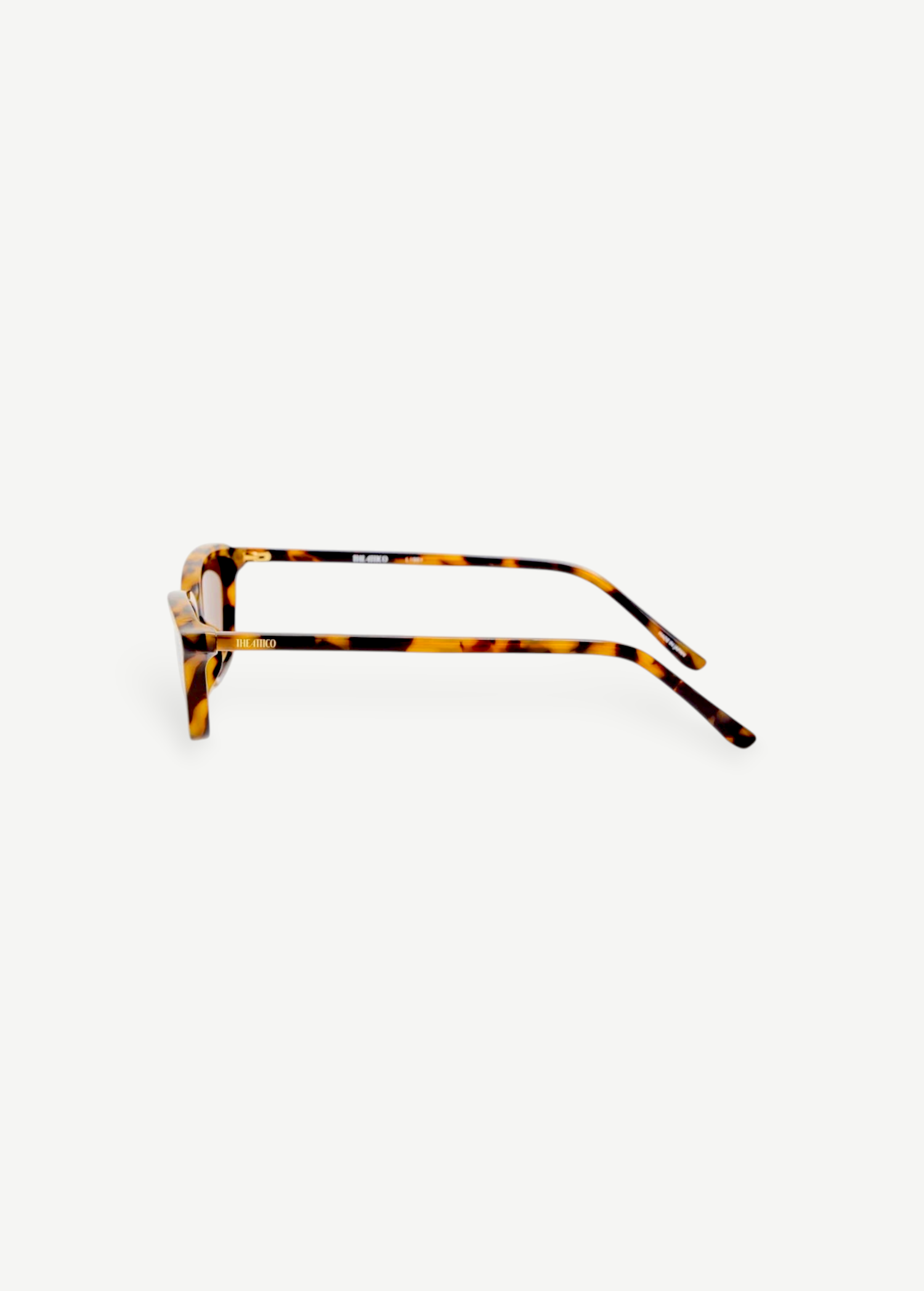 KABE SHOP INC Libby sunglasses in tortoiseshell acetate with brown lenses, side profile view of angular frames.