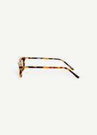 KABE SHOP INC Libby sunglasses in tortoiseshell acetate with brown lenses, side profile view of angular frames.