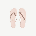 KABE SHOP INC Lily Glosses pale pink patent leather flip flops with cushioned insoles and rubber outsoles.