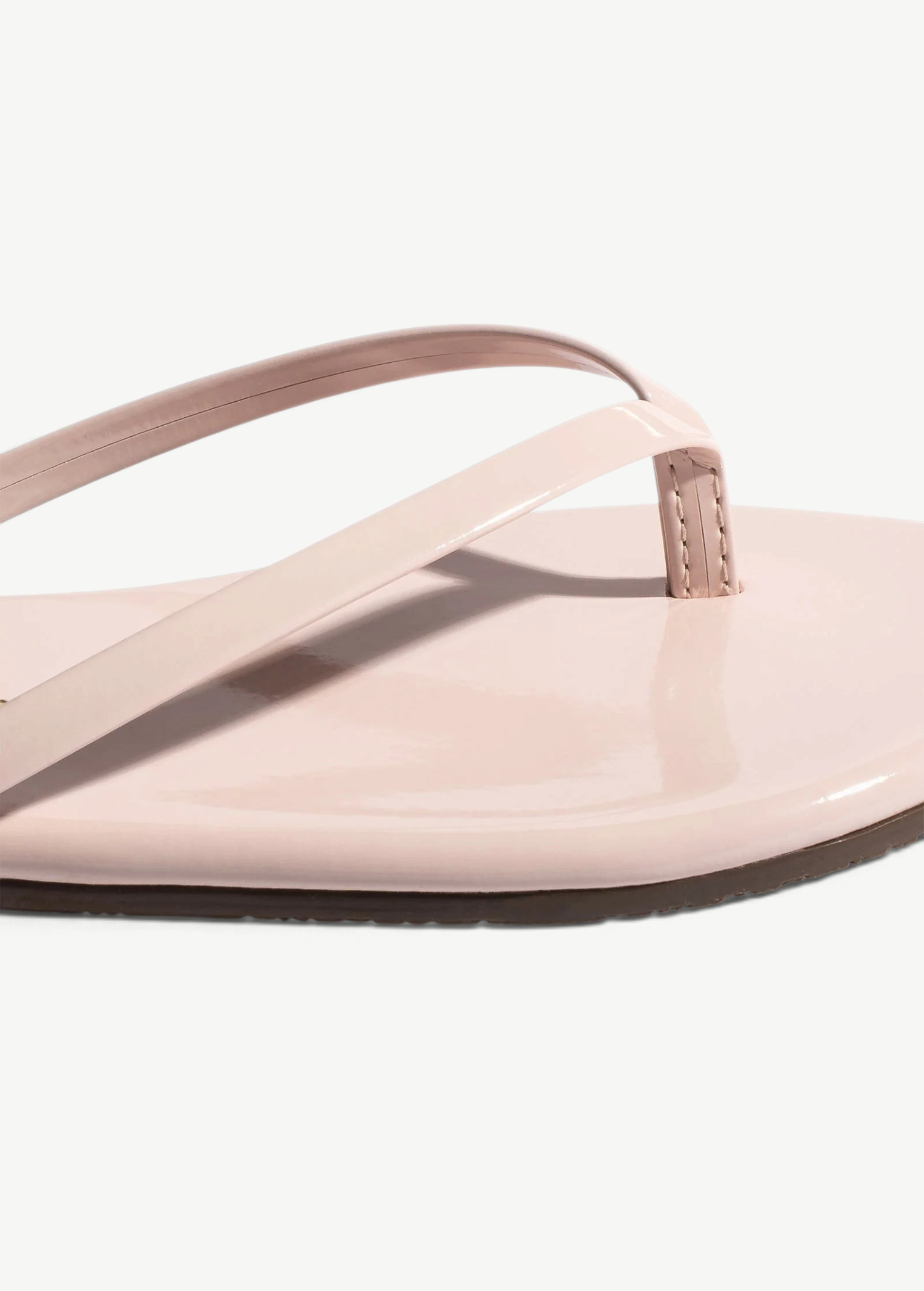 KABE SHOP INC Lily Glosses blush pink patent leather flip flop with a cushioned insole and slim strap detail