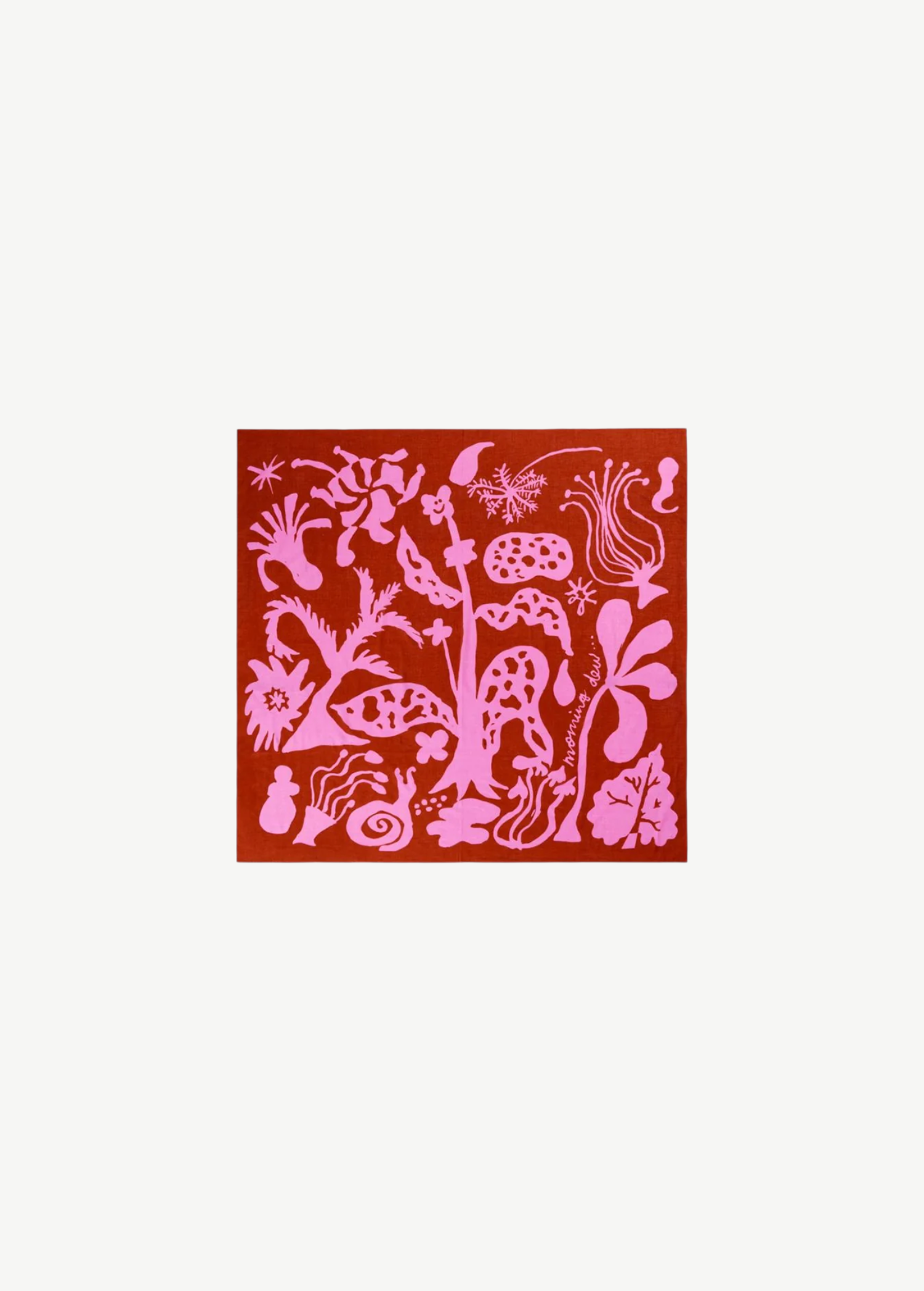 KABE SHOP INC Morning Dew cotton pareo in terracotta and pink with floral and botanical print
