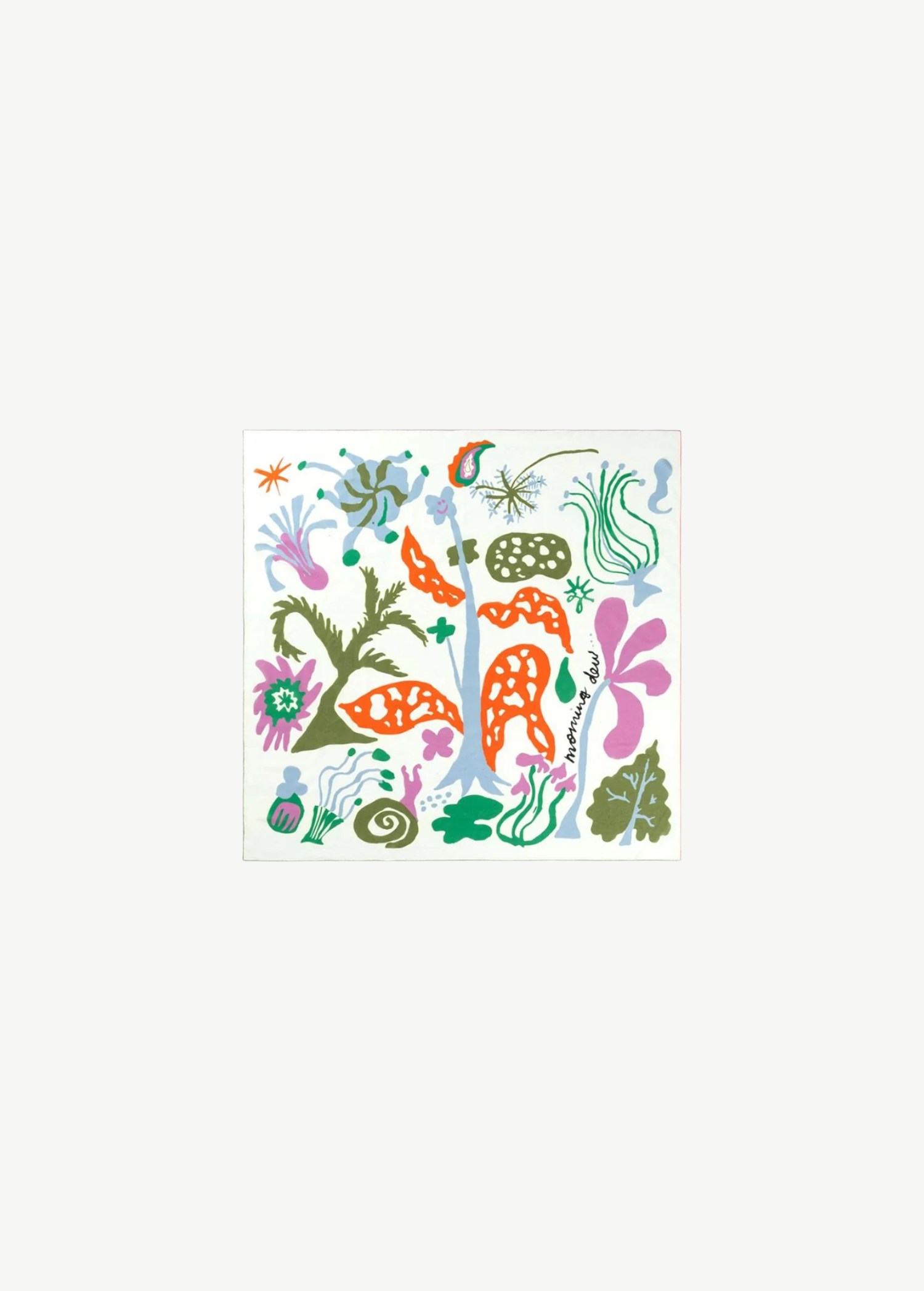 KABE SHOP INC Morning Dew cotton pareo featuring a vibrant multicolor floral and botanical print on a white background
