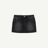 Mini Paneled Denim Skirt