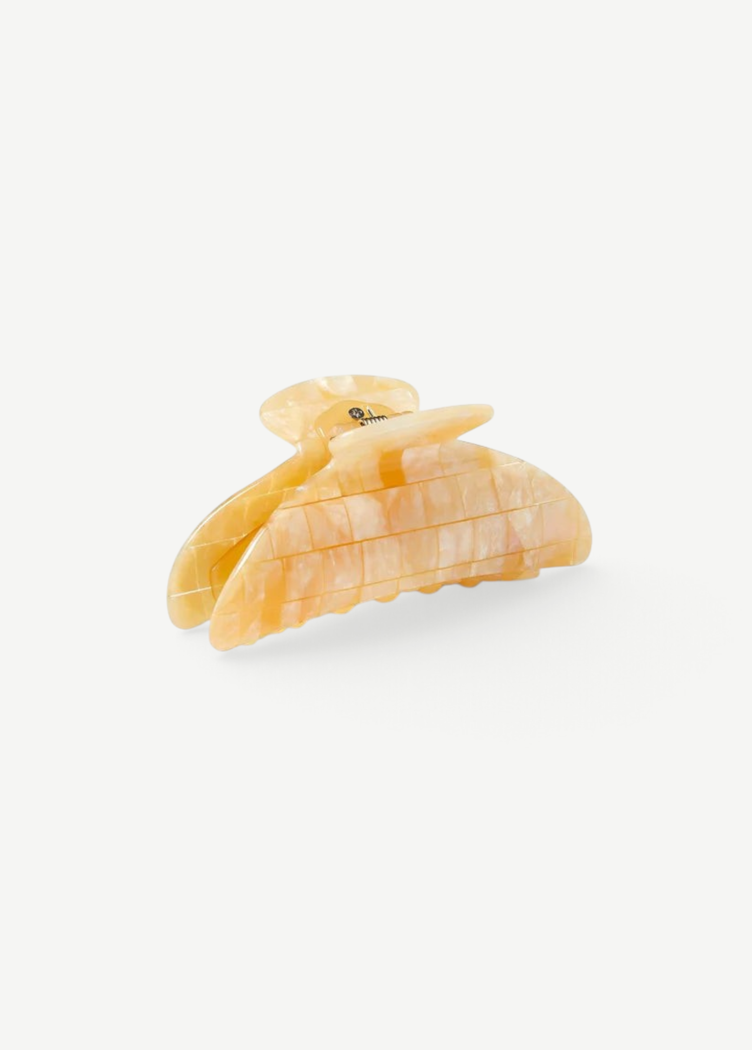 KABE SHOP INC Midi Heirloom hair claw in a light peach marbled Italian acetate with a double-walled design.