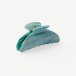 KABE SHOP INC Midi Heirloom hair claw in marbled teal Italian acetate with reinforced hardware