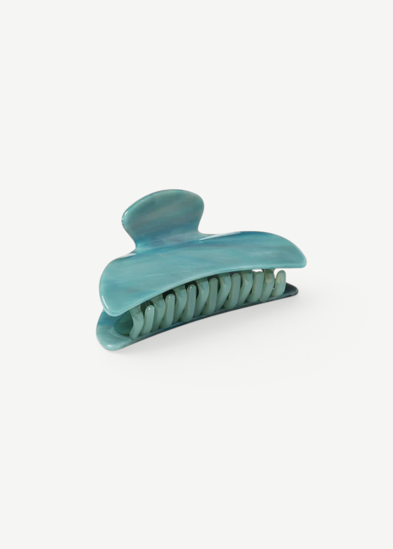 KABE SHOP INC Midi Heirloom hair claw in marbled teal Italian acetate with reinforced hardware