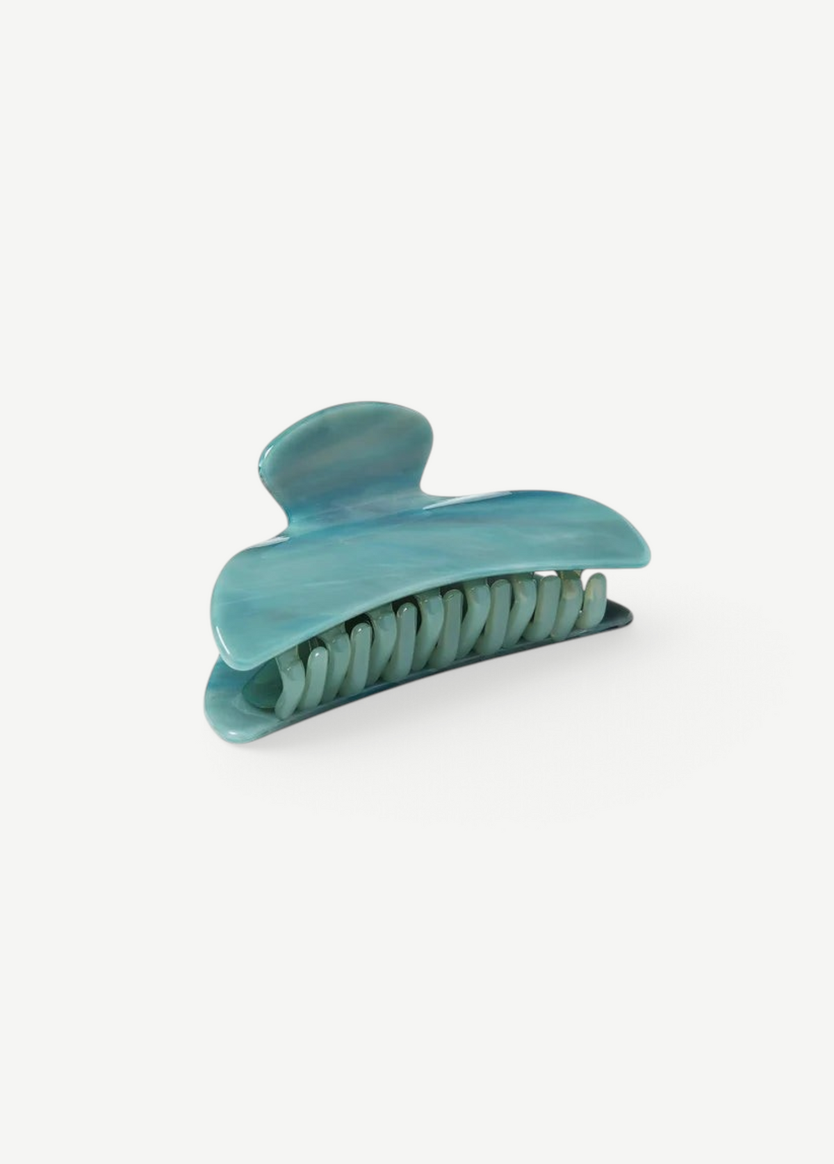 KABE SHOP INC Midi Heirloom hair claw in marbled teal Italian acetate with reinforced hardware