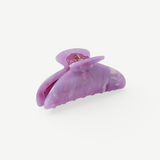KABE SHOP INC Midi Heirloom Claw in translucent lavender marbled Italian acetate with reinforced metal hardware.