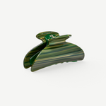 KABE SHOP INC Midi Heirloom hair claw in green striped Italian acetate with reinforced hardware
