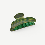 KABE SHOP INC Midi Heirloom claw hair clip in green marbled Italian acetate with reinforced hardware